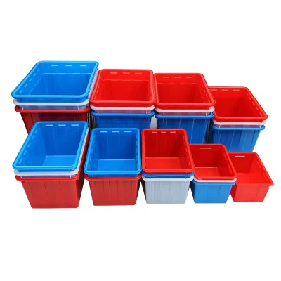 Cesta de plástico engrosada con tapa, caja de transporte, cesta de almacenamiento Industrial, caja de logística, caja de volumen de negocios de plástico